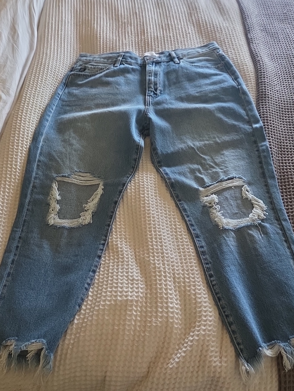Light Blue Ripped Boyfriend Jeans